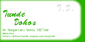 tunde dohos business card